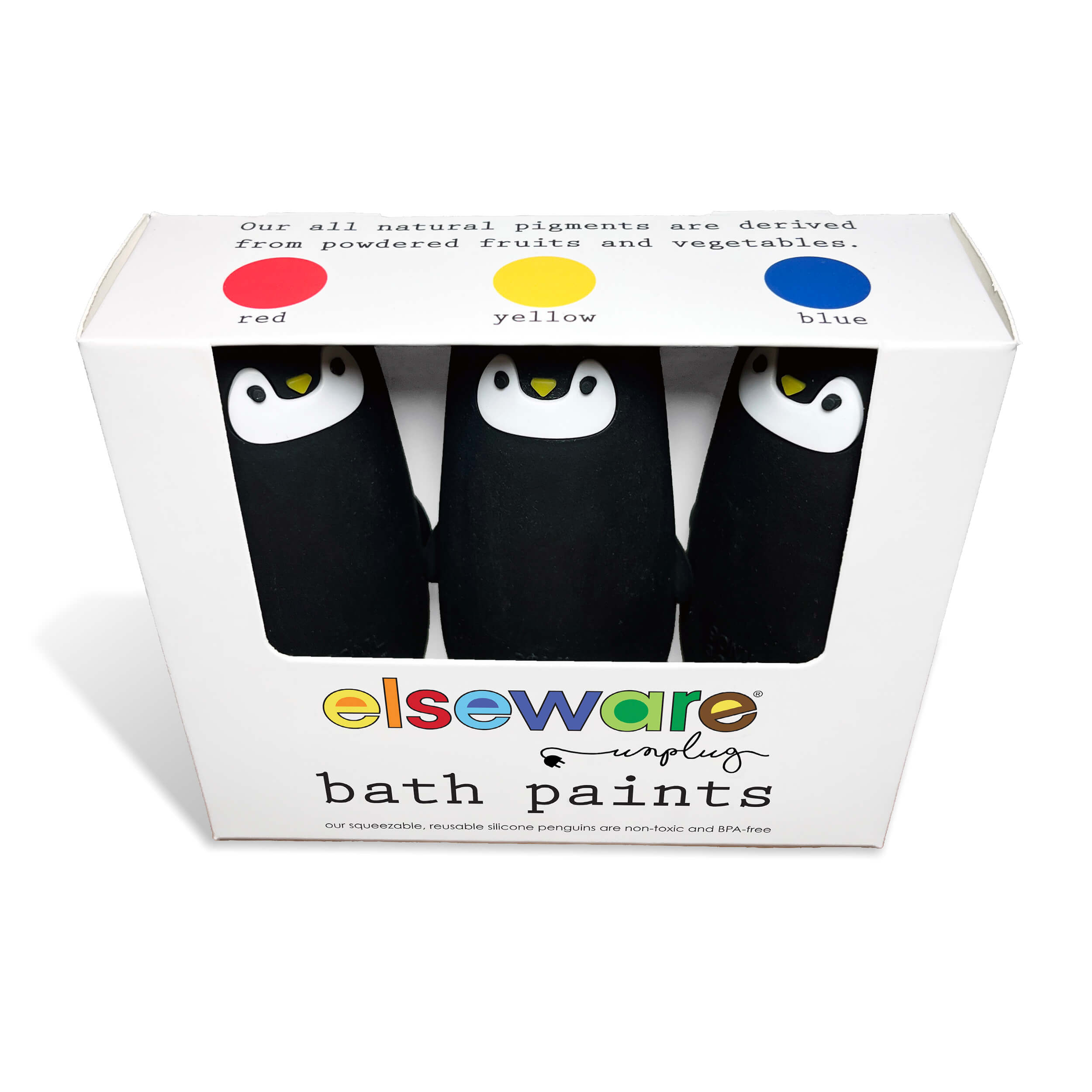 Bath Paints - 3 Reusable Silicone Penguin Bottles