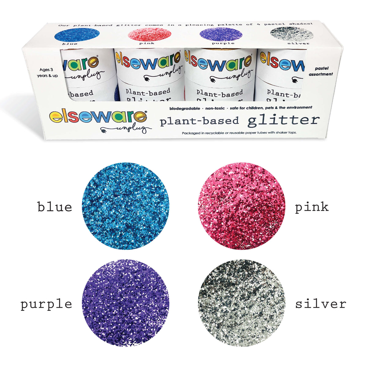 Plant-Based Glitter - Biodegradable, Non-Toxic Craft Glitter for Kids