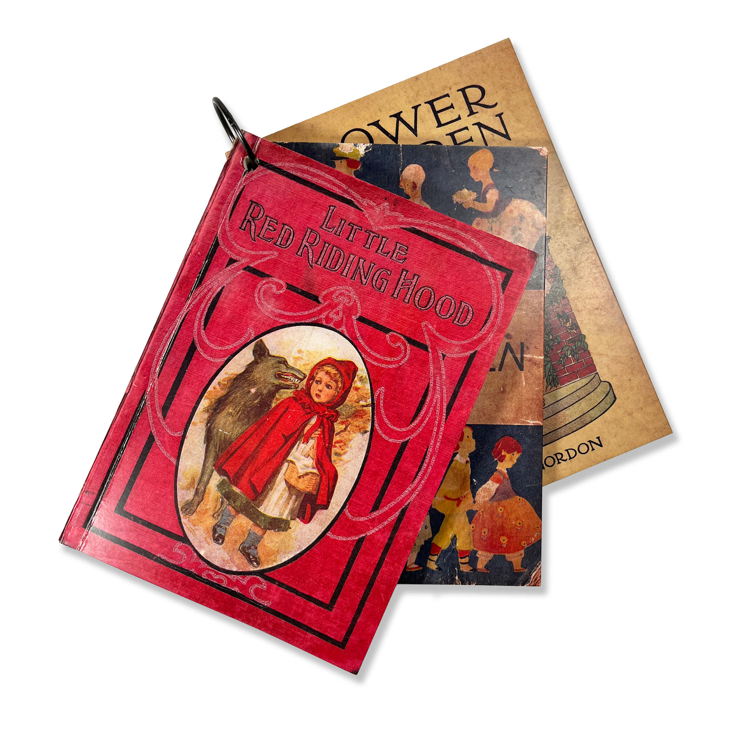 Notebook Set - 3 vintage children's book covers w/metal ring