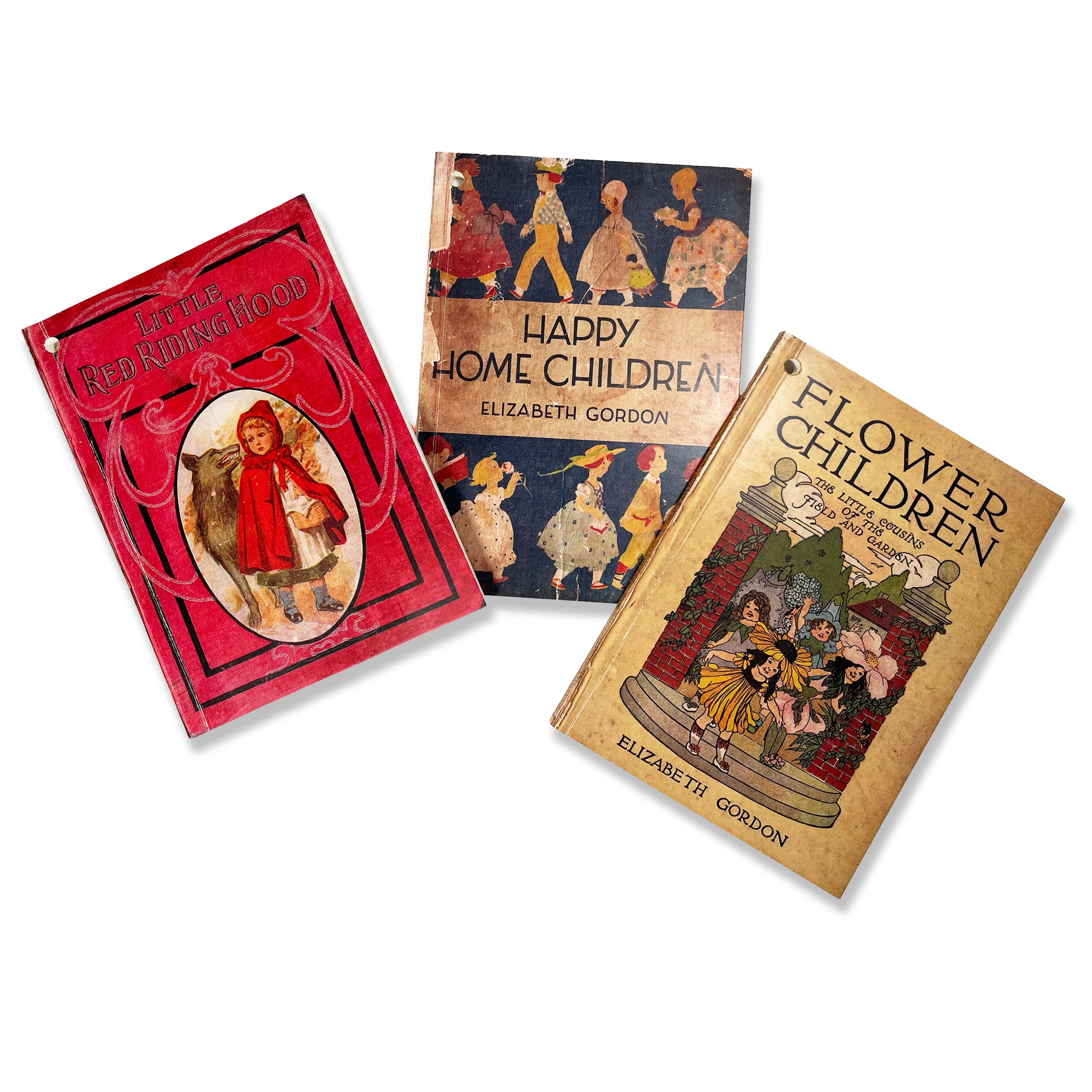 Notebook Set - 3 vintage children's book covers w/metal ring