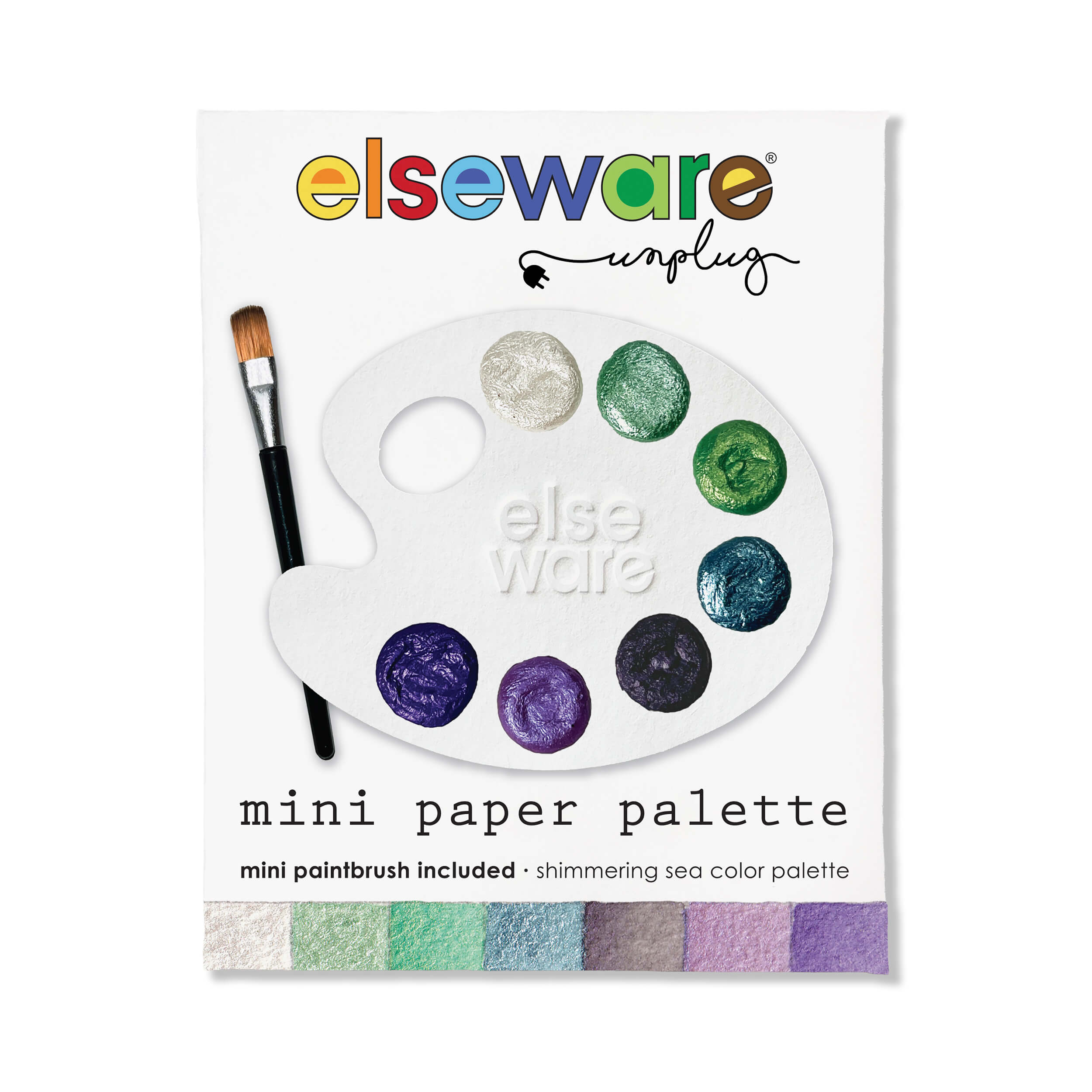 Mini Watercolor Paper Palettes - Singles w/Mini Paintbrush