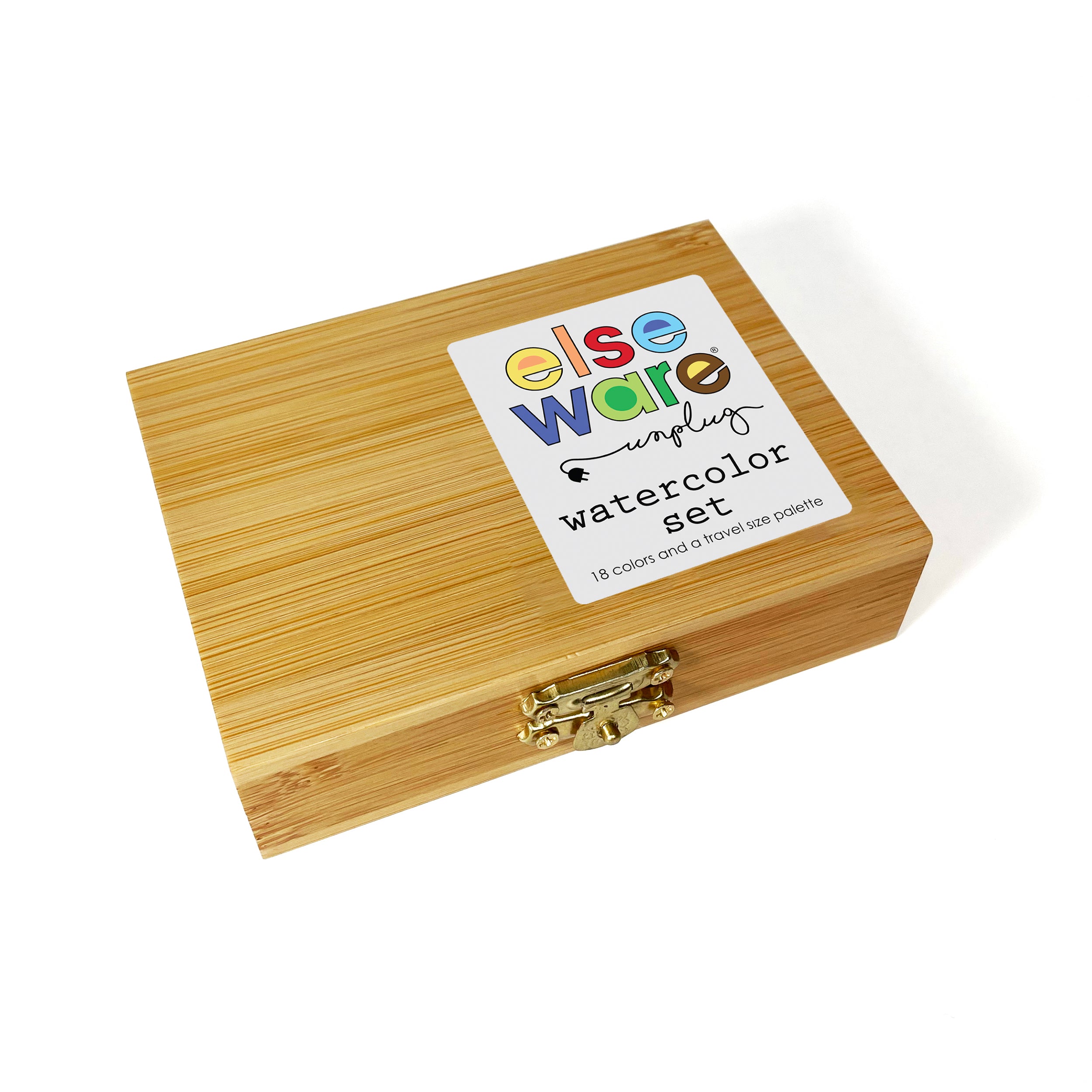 Watercolor Set – Bamboo Box – 18 Pans – Eco-Friendly