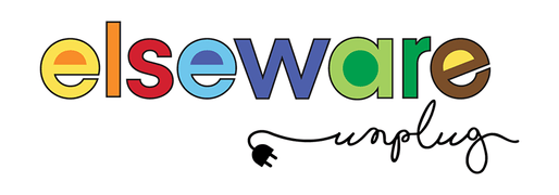 Elseware Unplug logo – colorful letters and unplug icon representing creativity and relaxation