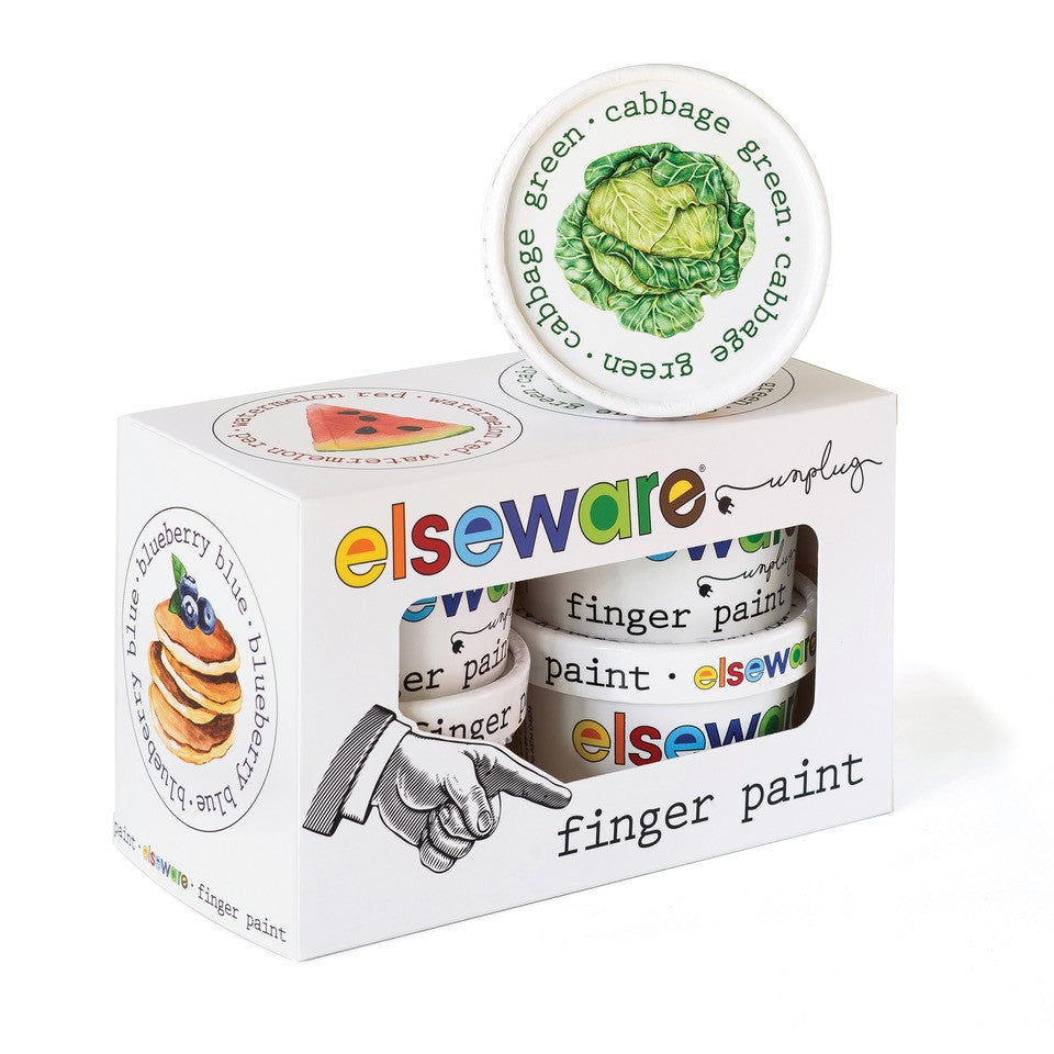 elseware finger paint set packaging with a white background