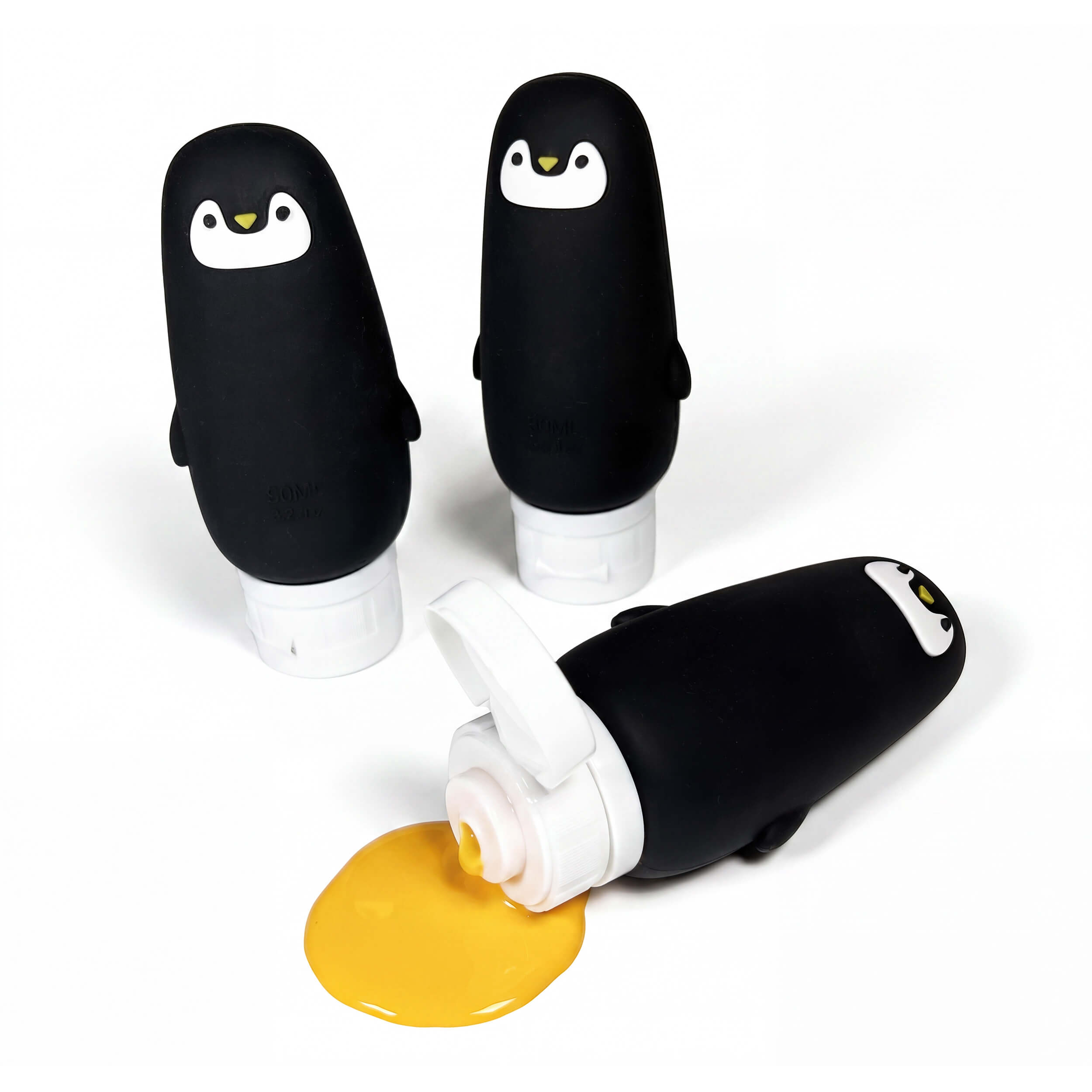 Bath Paints - 3 Reusable Silicone Penguin Bottles