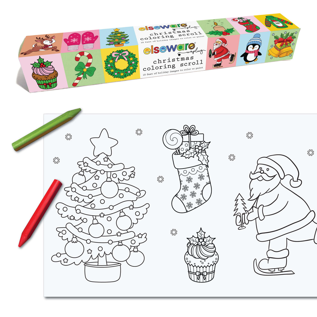 Christmas Coloring Scroll - 10ft | Holiday Stocking Stuffer