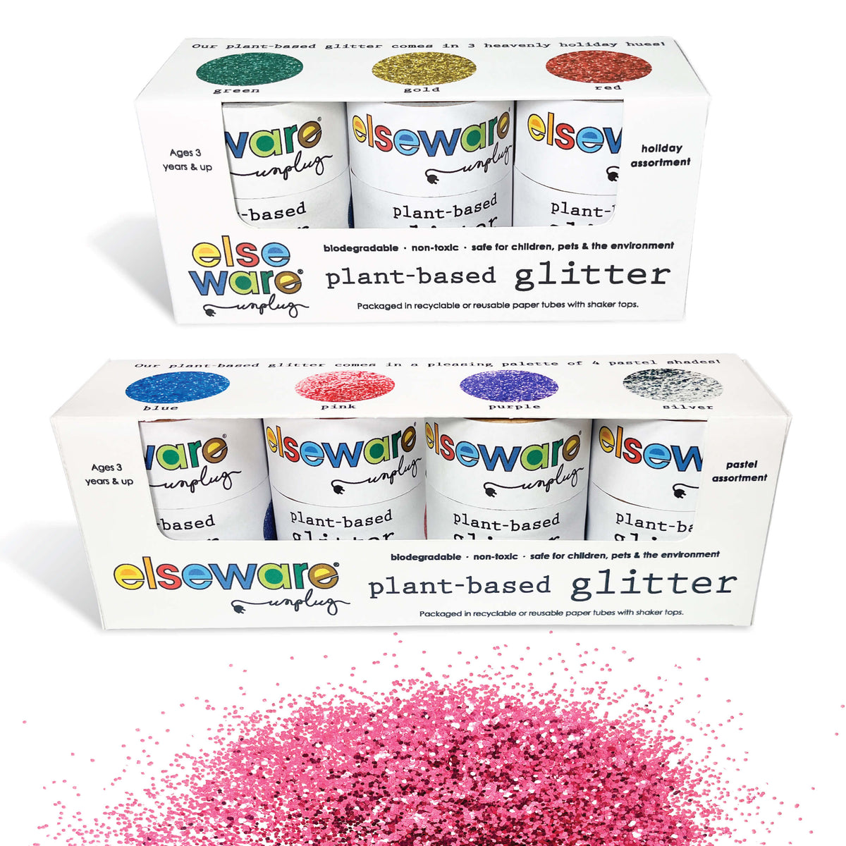 Plant-Based Glitter - Biodegradable, Non-Toxic Craft Glitter for Kids
