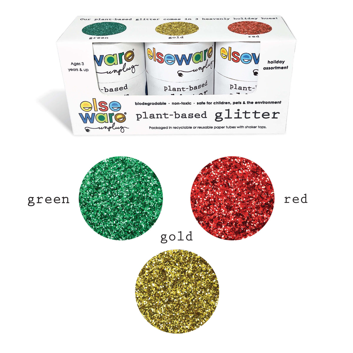 Plant-Based Glitter - Biodegradable, Non-Toxic Craft Glitter for Kids