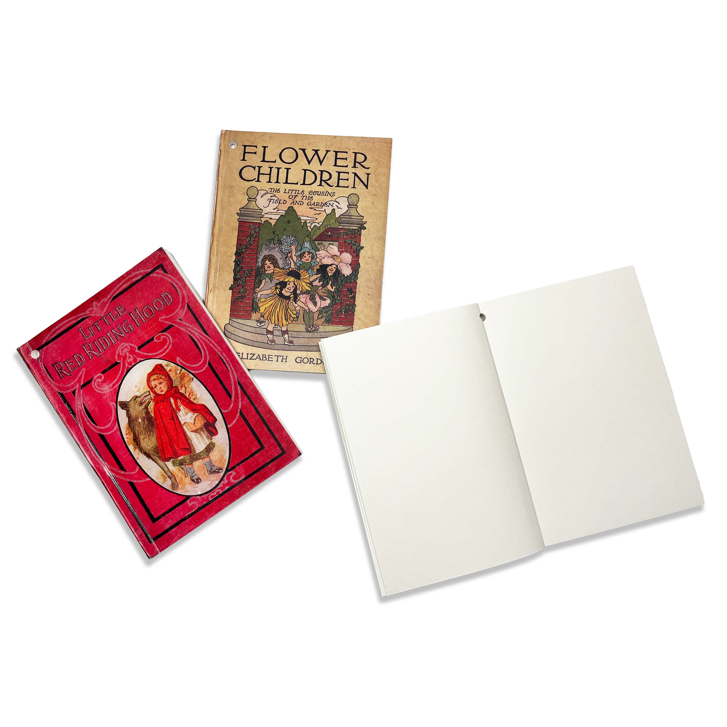 Notebook Set - 3 vintage children's book covers w/metal ring