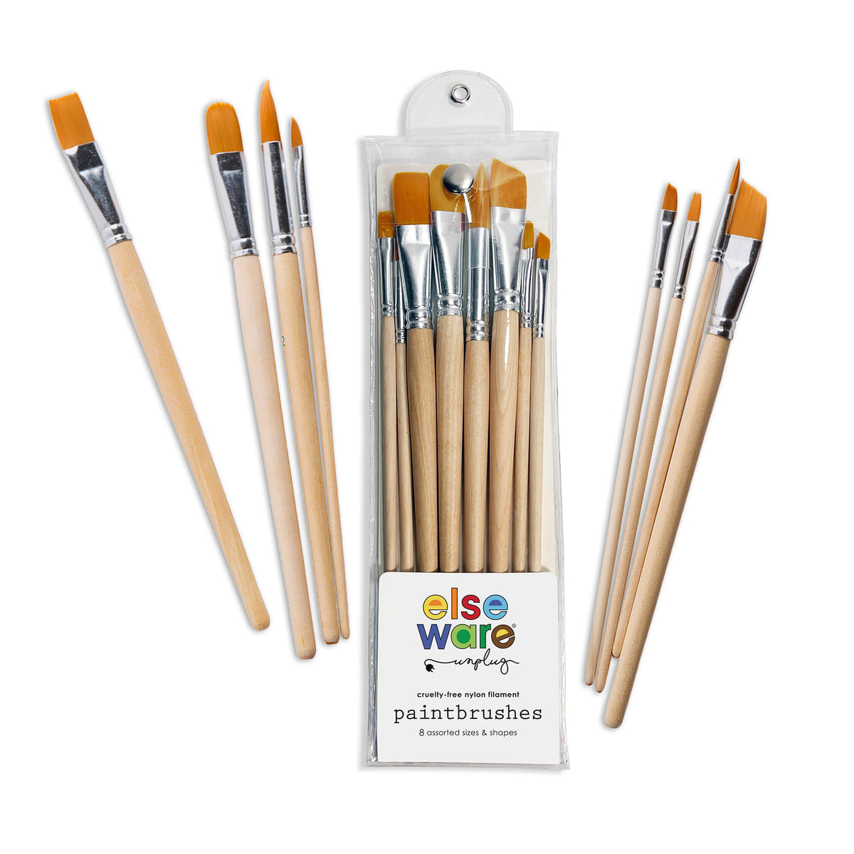 Paintbrush Set - Nylon Filament w/ Button Closure 8 Assorted – elseware ...