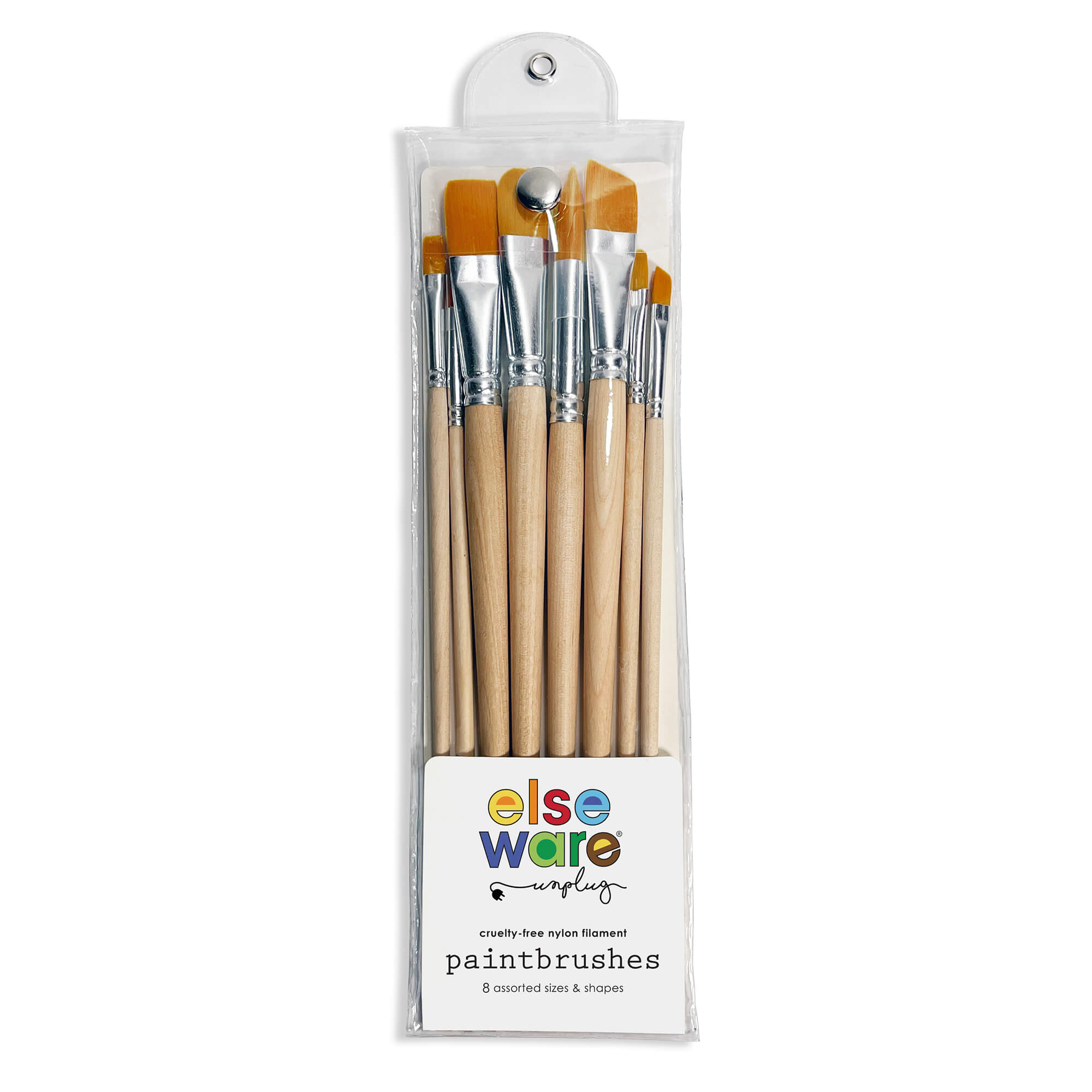 Paintbrush Set - Nylon Filament w/ Button Closure 8 Assorted