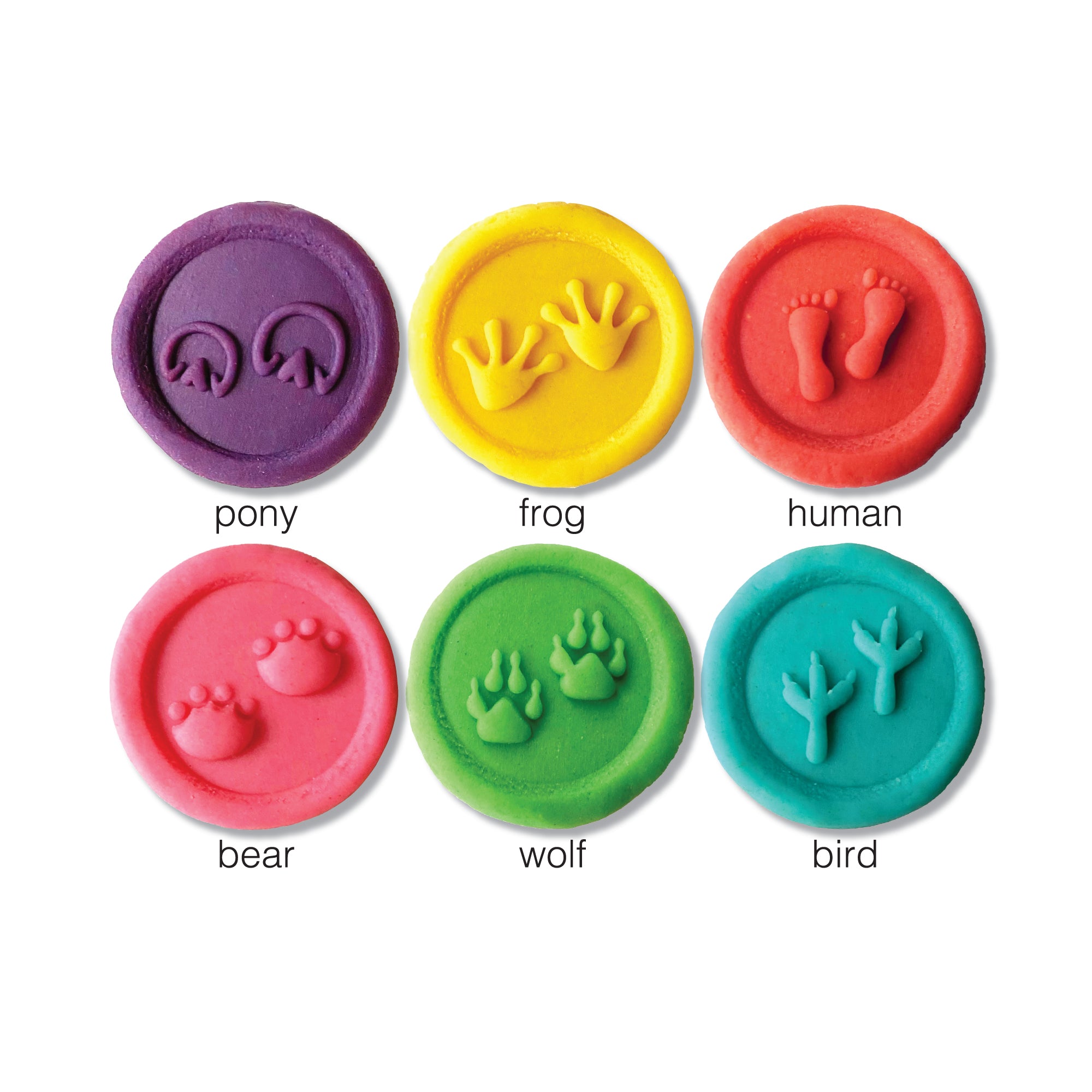 Animal Trackers – Wooden Dough Stampers – 6 Piece