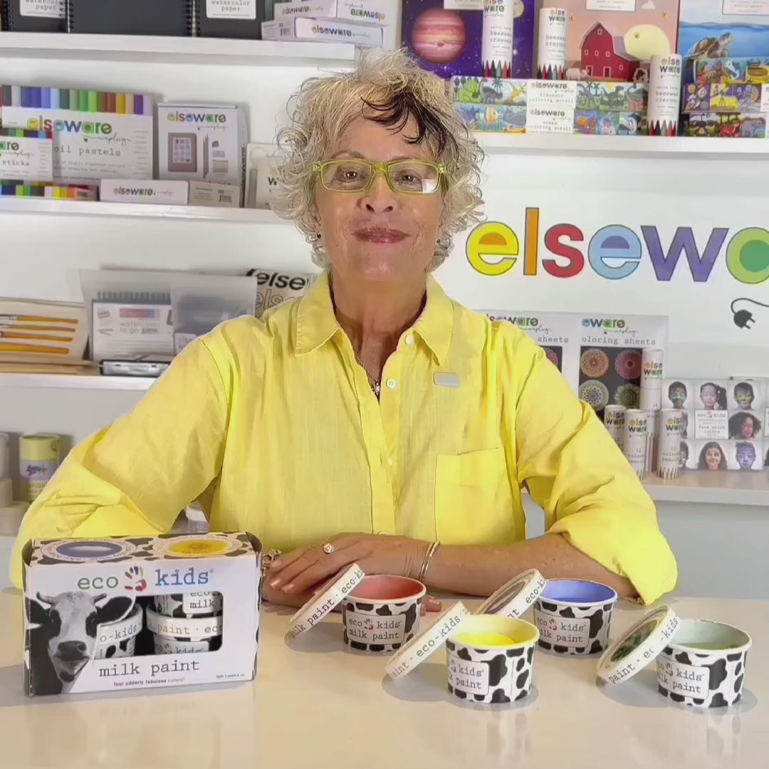 Demo of Elseware Unplug Milk Paint showing how to mix, apply, and create colorful art with safe, eco-friendly natural ingredients.