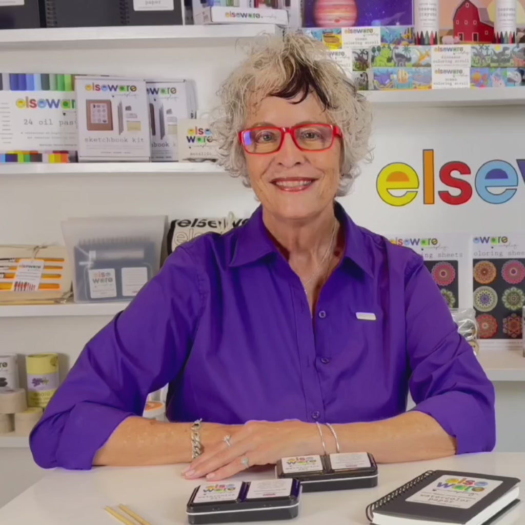 Wisdom Granny from Elseware Unplug demonstrates how to use our non toxic watercolors in a reusable metal palette during a step by step how to video.